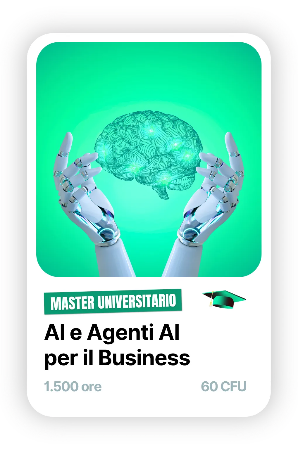 Master universitario in AI e Agenti AI per il Business, 1.500 ore, 60 CFU